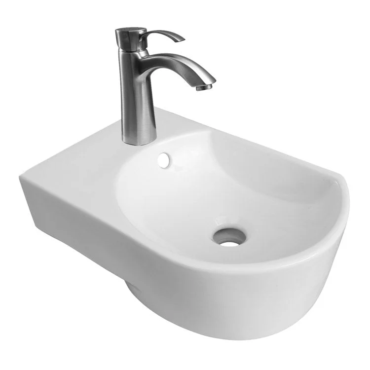 Lavatory Sink Ambia Wall Hung Right 16 Inch Circle White