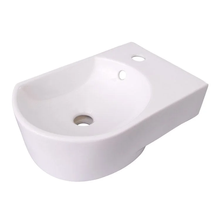 Lavatory Sink Ambia Wall Hung Left 16 Inch Circle White