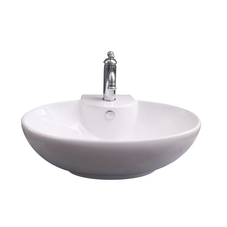 Lavatory Sink Boswell Wall Hung with Overflow 23 Inch Round White