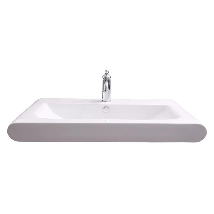 Lavatory Sink Tevis Wall Hung with Overflow 36 Inch Rectangle White