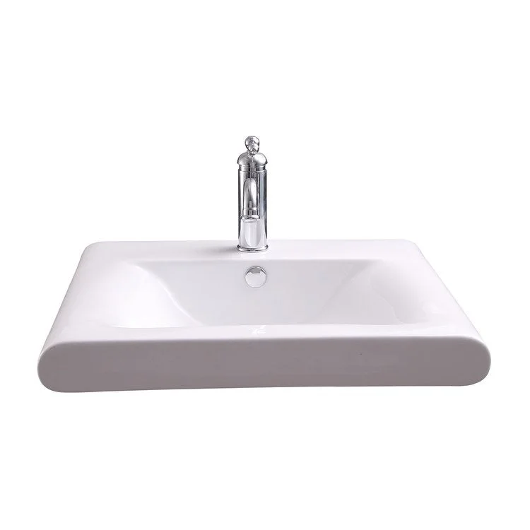 Lavatory Sink Thad Wall Hung with Overflow 24 Inch Rectangle White