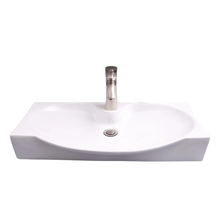 Lavatory Sink Wallace Wall Hung 27 Inch Rectangle White