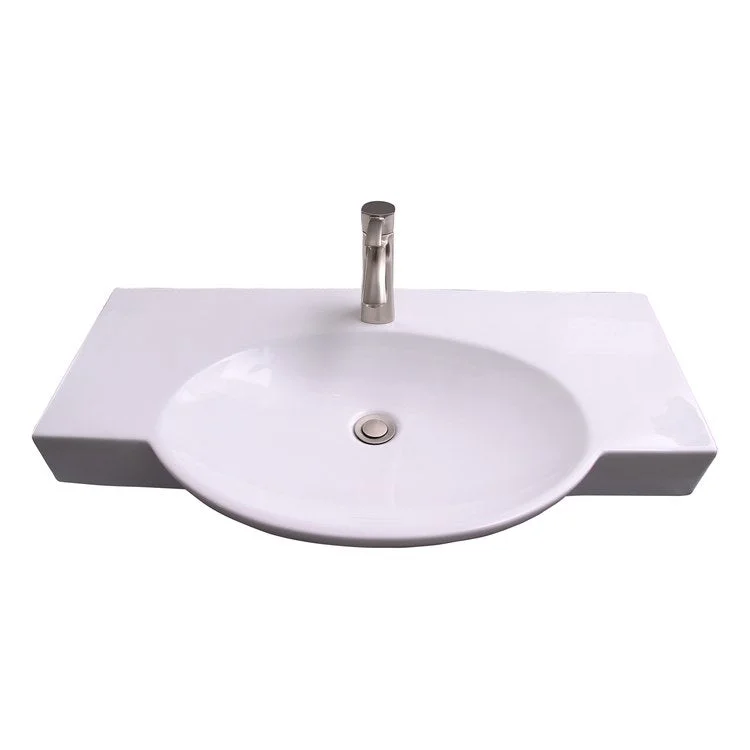 Lavatory Sink Waveland Wall Hung 34 Inch Oval White