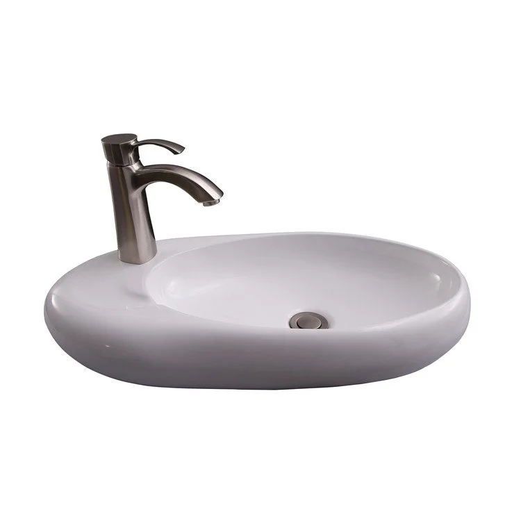 Lavatory Sink Bordon Wall Hung 23 Inch Oval White