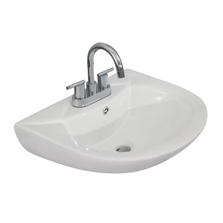 Lavatory Sink Banks Wall Hung 20-1/2 Inch 4 Inch Spread White