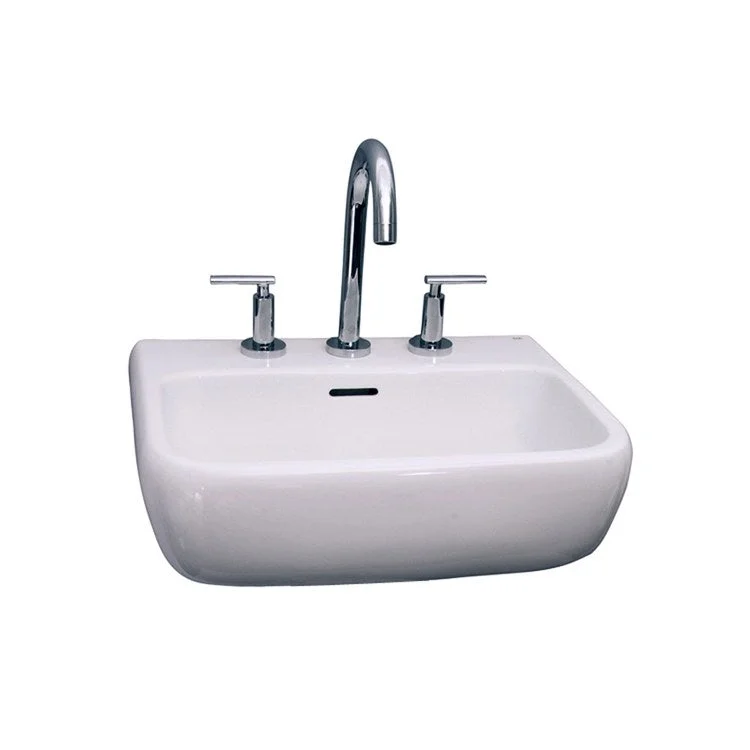 Lavatory Sink Metro 600 Wall Hung 23-5/8 Inch 8 Inch Spread Rectangle White