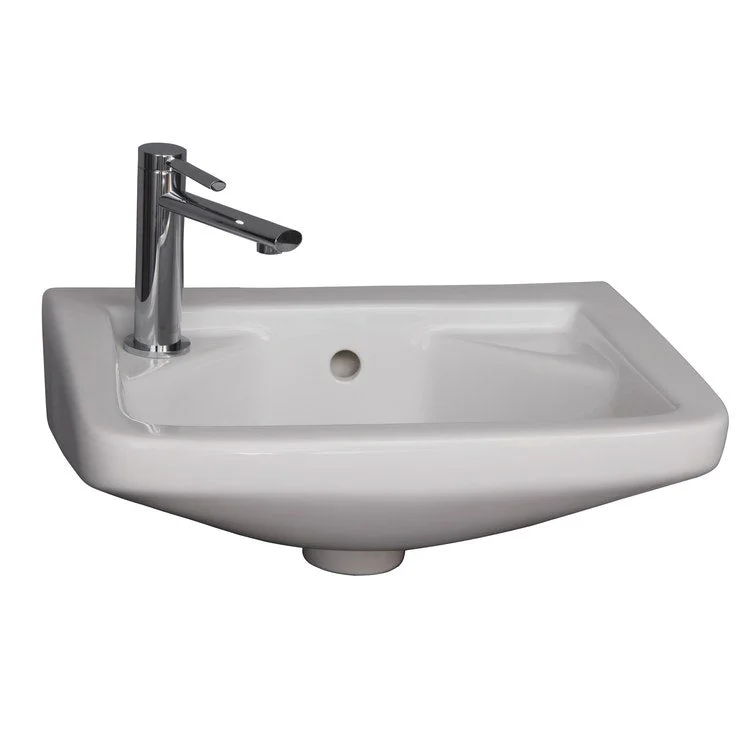 Lavatory Sink Mirna Wall Hung Left 18 Inch Rectangle White