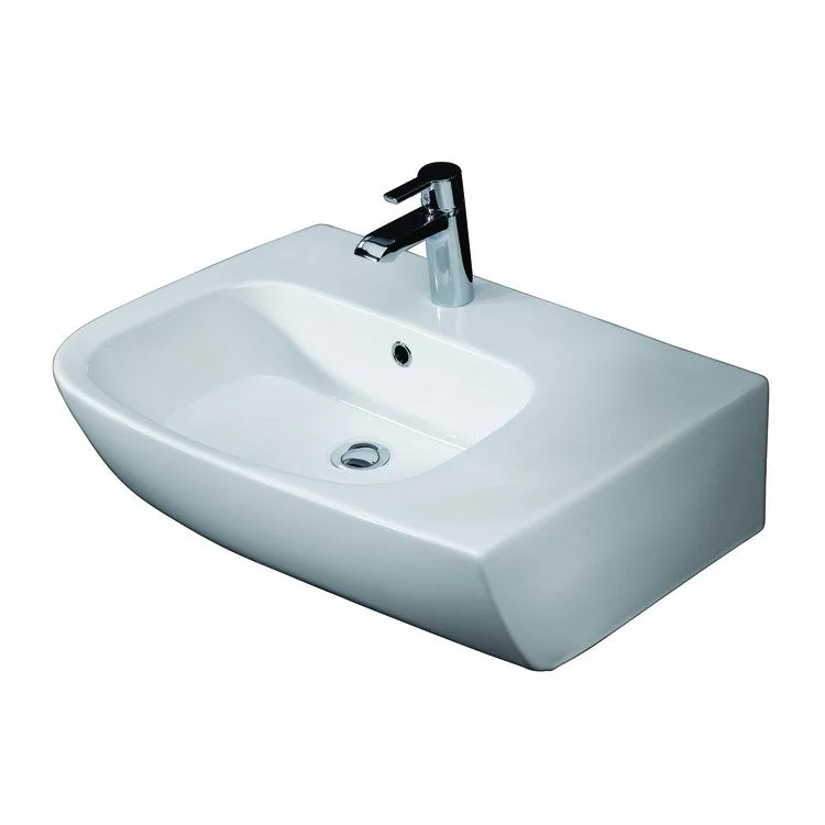 Lavatory Sink Elena Above Counter Right 25 Inch Rectangle White