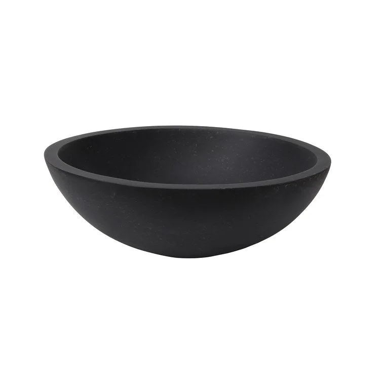 Vessel Caspar Small Oval 16-5/8 Inch Black Terazzo Concrete