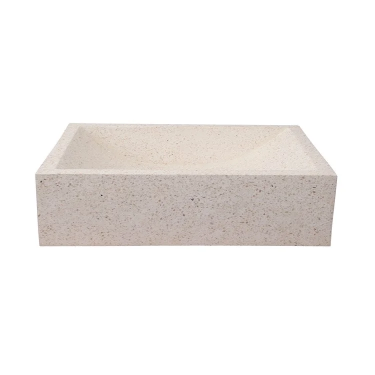 Vessel Eldon Above Counter Rectangle 19-1/2 Inch White Concrete