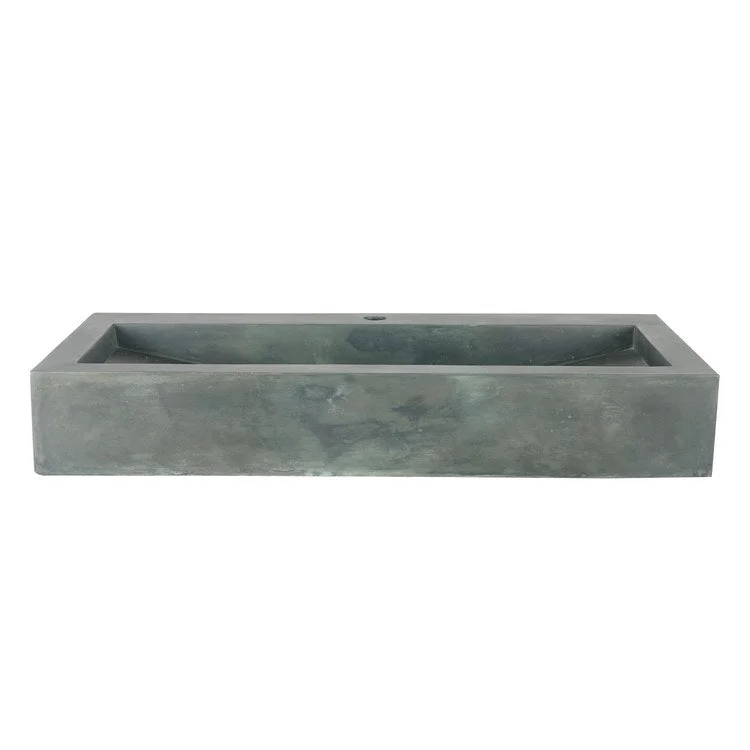 Vessel Gentry Above Counter Rectangle 35-1/2 Inch Copper Green Concrete