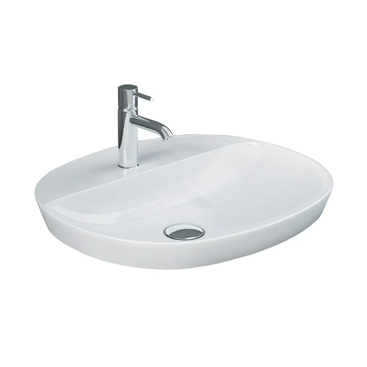 Lavatory Sink Variant Drop In with Deck 19-3/4 x 16-1/2 Inch Oval White