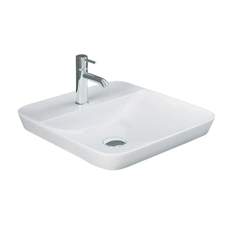 Lavatory Sink Variant Drop In with Deck 16-1/2 Inch Square White