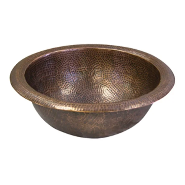 Lavatory Bowl Abner Self Rimming Medium Single Bowl 11-3/4 Inch Hammered Antique Copper 5-1/4 Inch