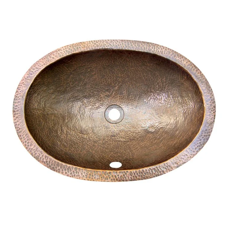 Lavatory Sink Forster Oval 21 Inch Oval Hammered Antique Copper