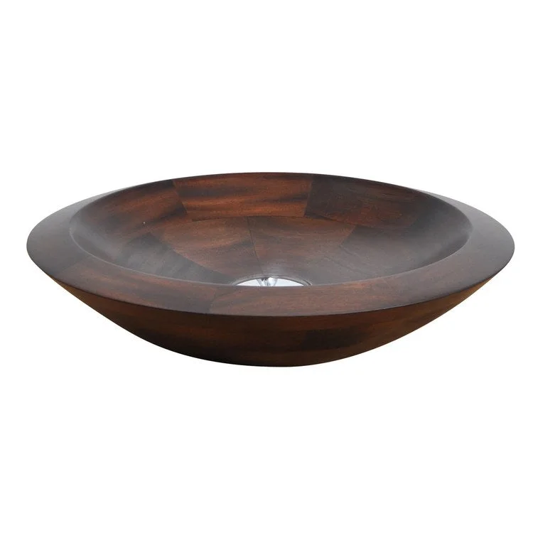 Vessel Lutari Above Counter Round 15-3/4 Inch Mahogany Natural Wood