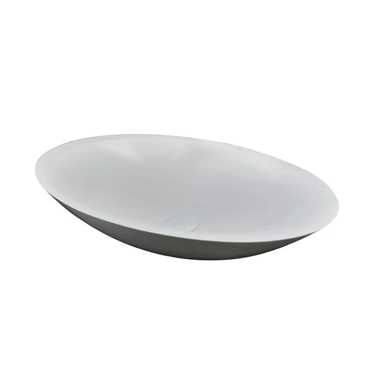 Vessel Lila Oval 23-5/8 Inch White Resin