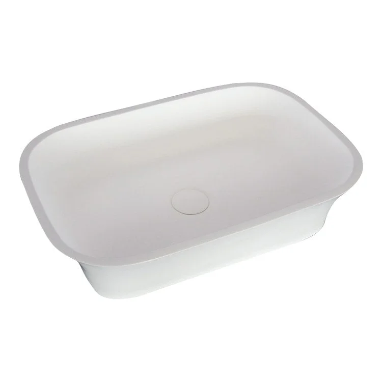 Vessel Jeri Above Counter Rectangle Gloss 22 Inch White Gloss Resin