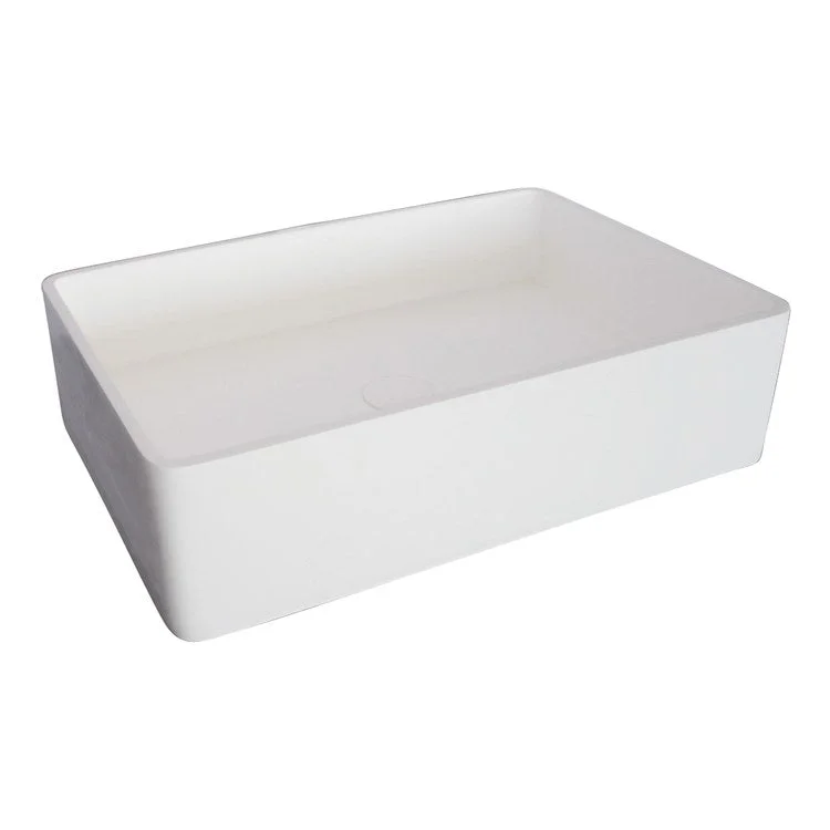 Vessel Leopold Rectangle 23-5/8 Inch White Gloss Resin