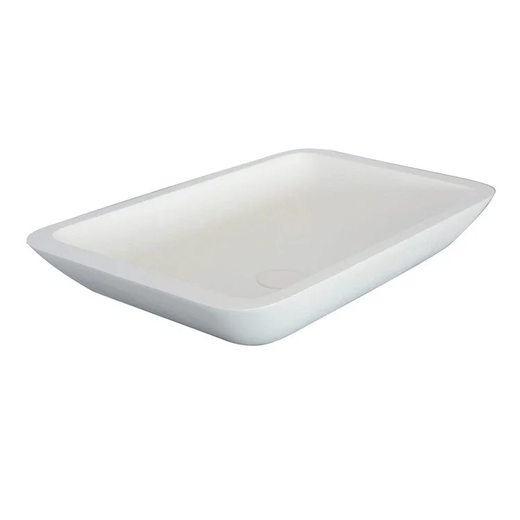 Vessel Marbella Rectangle 23-3/4 Inch White Gloss Resin