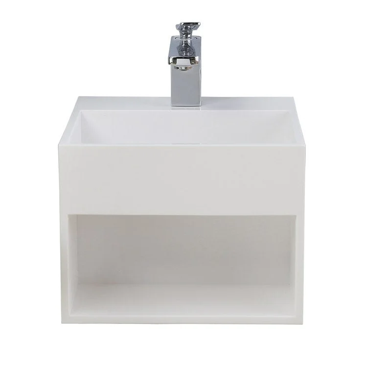 Lavatory Sink Sanders Wall Hung 13 Inch Square Matte White