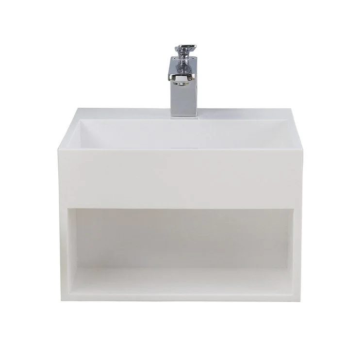 Lavatory Sink Simon Wall Hung 19-3/4 Inch Rectangle White Gloss