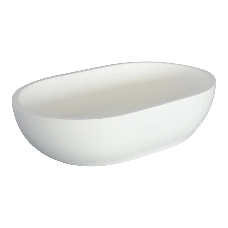 Vessel Divina Above Counter Oval 23 Inch White Gloss Resin