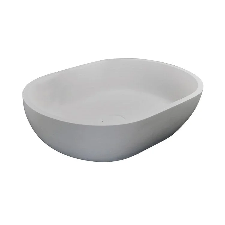 Vessel Divina Above Counter Oval 23 Inch White Resin