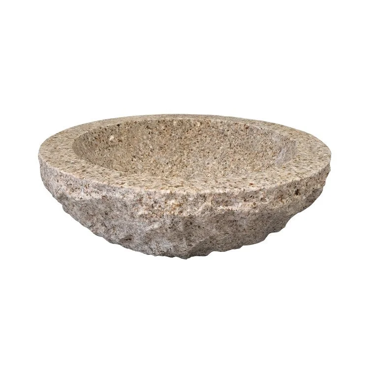 Vessel Crestone Round 17 Inch Polished Beige Granite