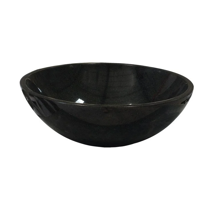 Vessel Desmond Round 16 Inch Polished Black Granite