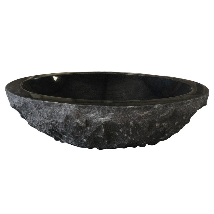 Vessel Hubbard Oval 18 Inch Polished Black Granite