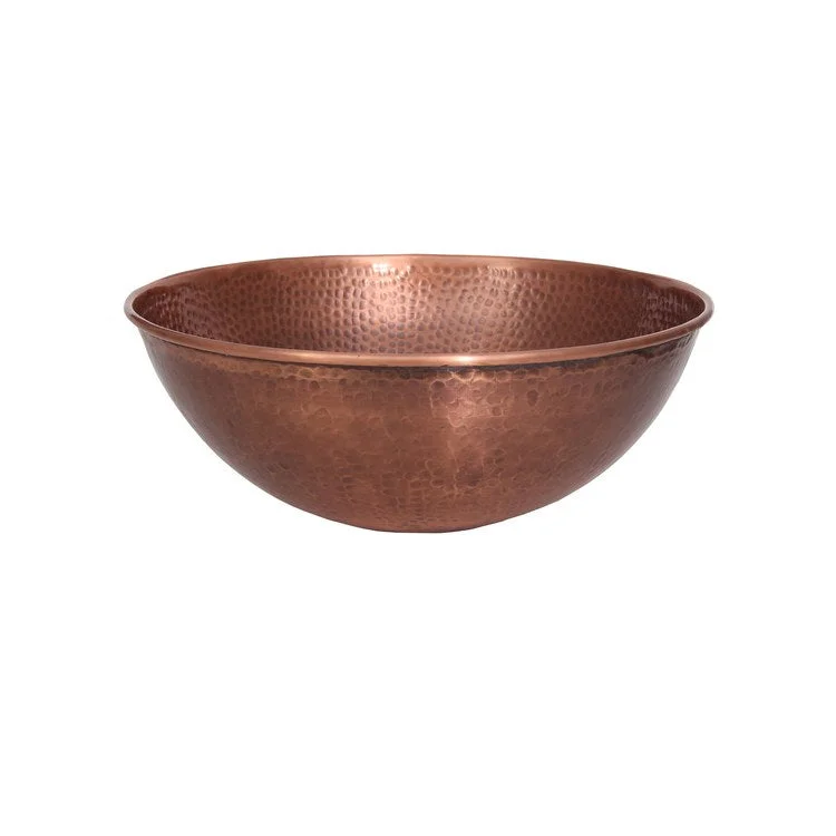 Vessel Goulane Round 14-1/2 Inch Hammered Antique Copper