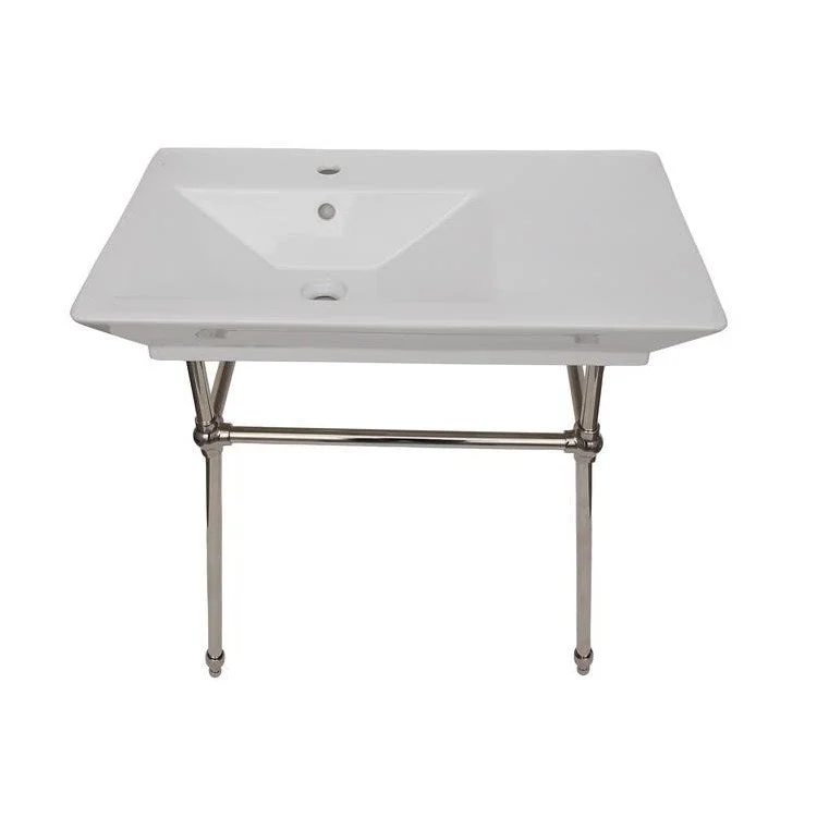 Console Sink Opulence His 31-1/2 Inch 4 Inch Spread Rectangle White