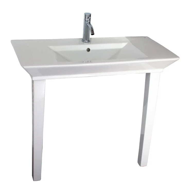 Console Sink Opulence His 39-1/2 Inch Rectangle White 1 Hole