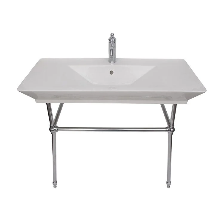 Console Sink Opulence His 39-1/2 Inch Rectangle White/Polished Chrome 1 Hole