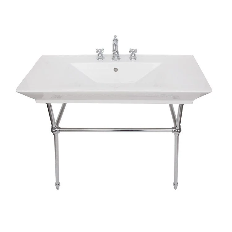 Console Sink Opulence His 39-1/2 Inch 8 Inch Spread Rectangle White/Polished Chrome