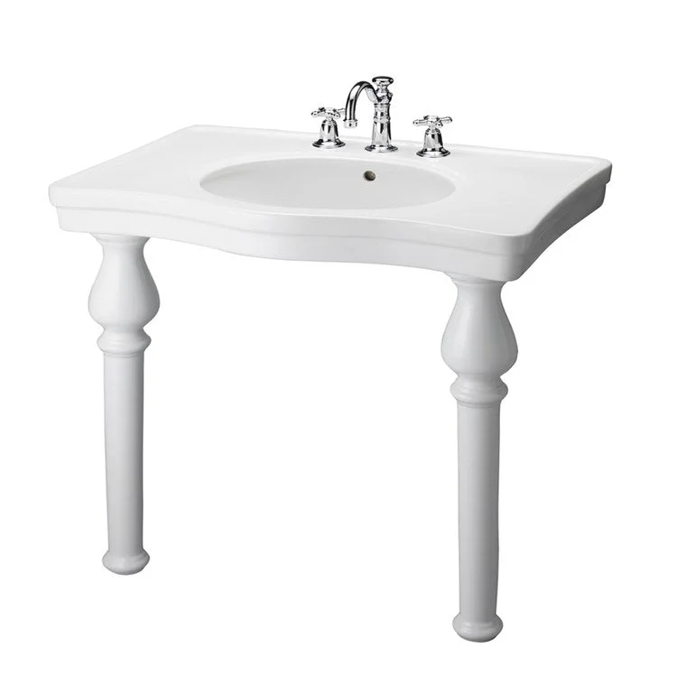 Console Sink Milano Deluxe 42-3/4 Inch 8 Inch Spread Oval White