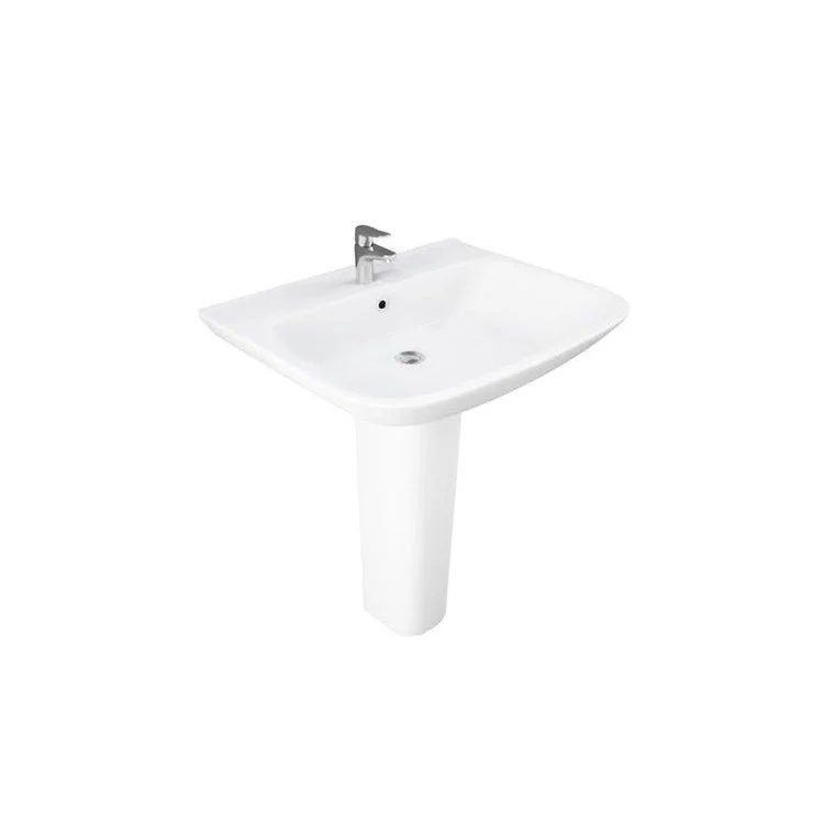 Pedestal Top Eden 650 25-1/2 Inch White Vitreous China Rectangle