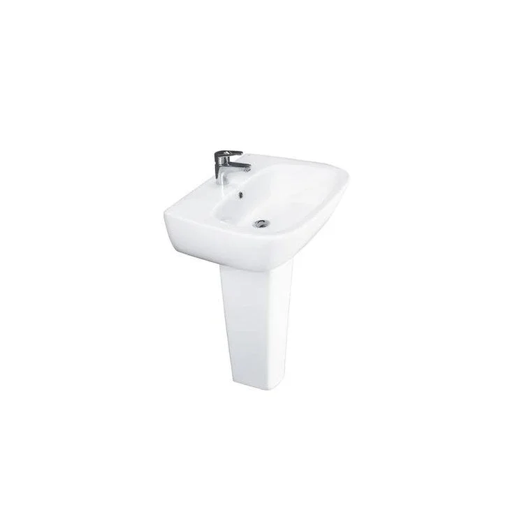 Pedestal Top Elena 500 19-3/4 Inch White 4 Inch Spread Vitreous China Rectangle