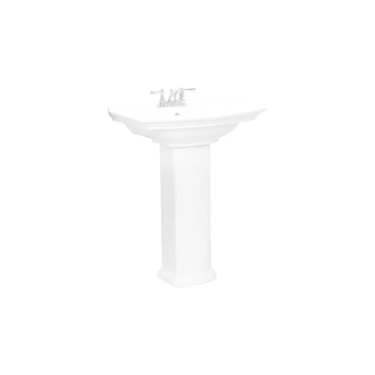 Pedestal Top Washington 650 25-5/8 Inch White 4 Inch Spread Vitreous China Rectangle