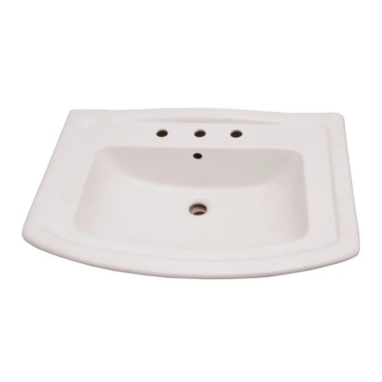 Pedestal Top Washington 650 25-5/8 Inch White 8 Inch Spread Vitreous China Rectangle