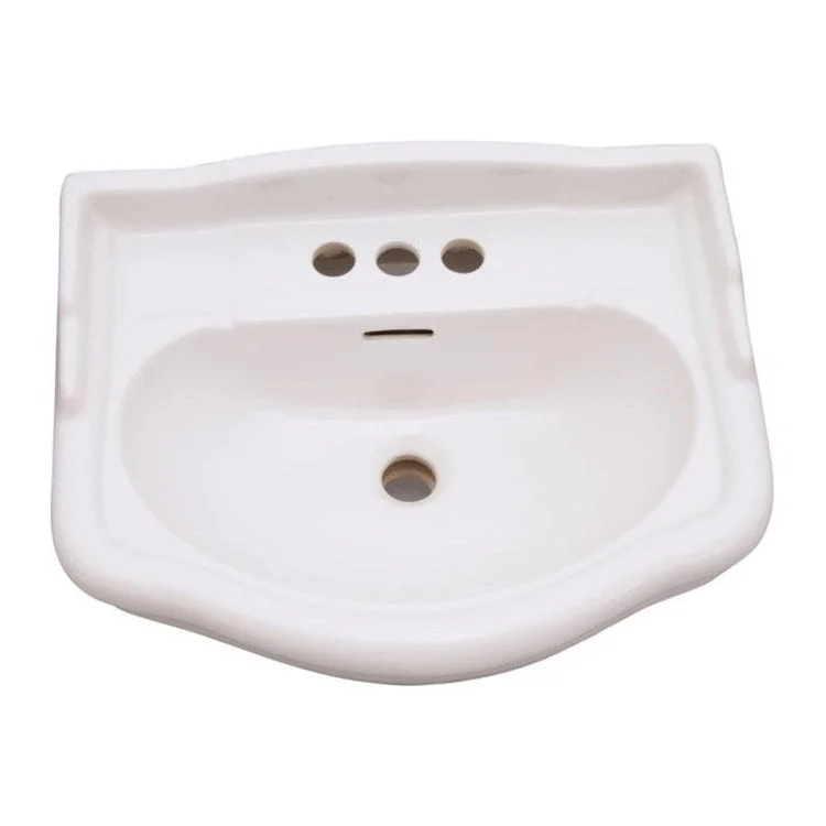 Pedestal Top Stanford 600 23-5/8 Inch White 4 Inch Spread Vitreous China Rectangle