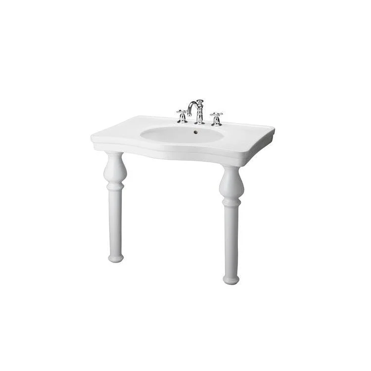 Console Sink Milano Deluxe 20 Inch 8 Inch Spread Oval White