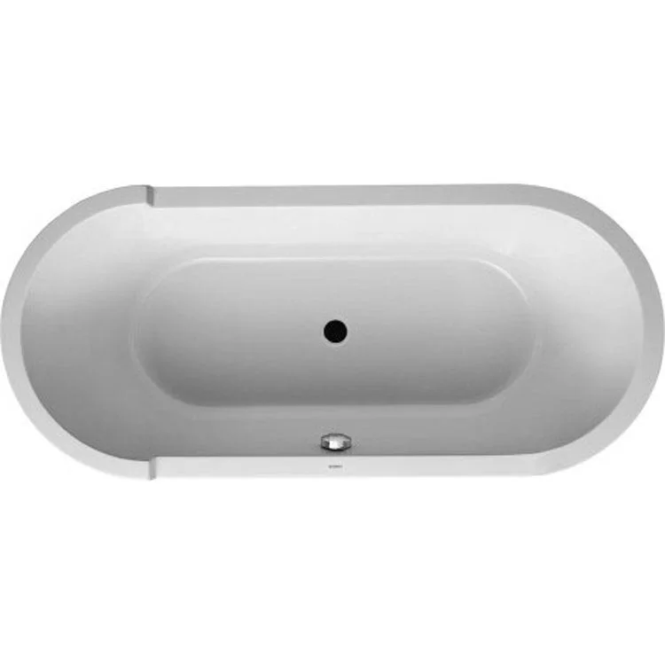 Soaking Tub Starck Drop-In with 2 Backrest Slopes Center Drain White Acrylic 70-7/8 Inch