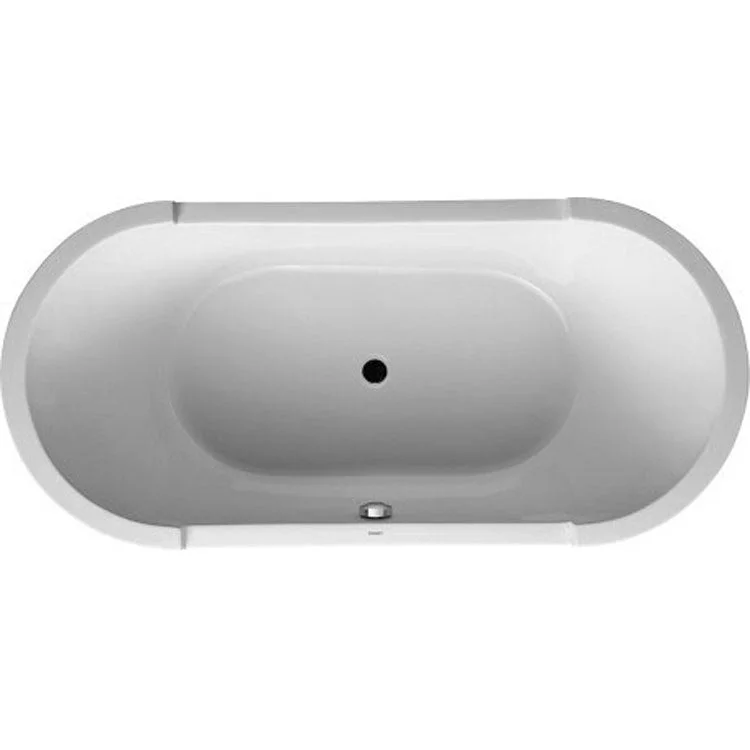 Soaking Tub Starck 74-3/4 x 35-1/2 Inch Drop-In with 2 Backrest Slopes Center Drain White Acrylic Oval