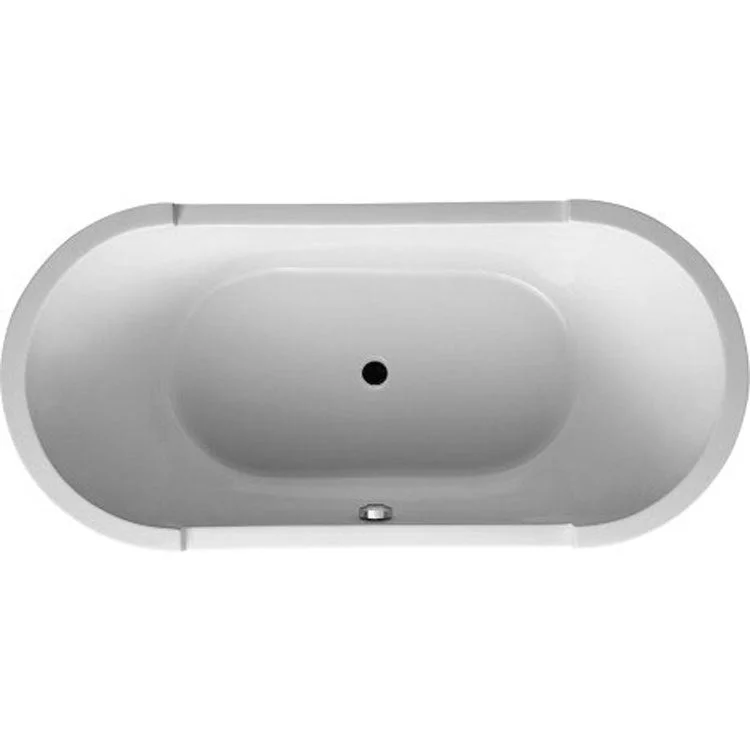 Freestanding Tub Starck 74-3/4 x 36 Inch with 2 Backrest Slopes White Center Drain Oval