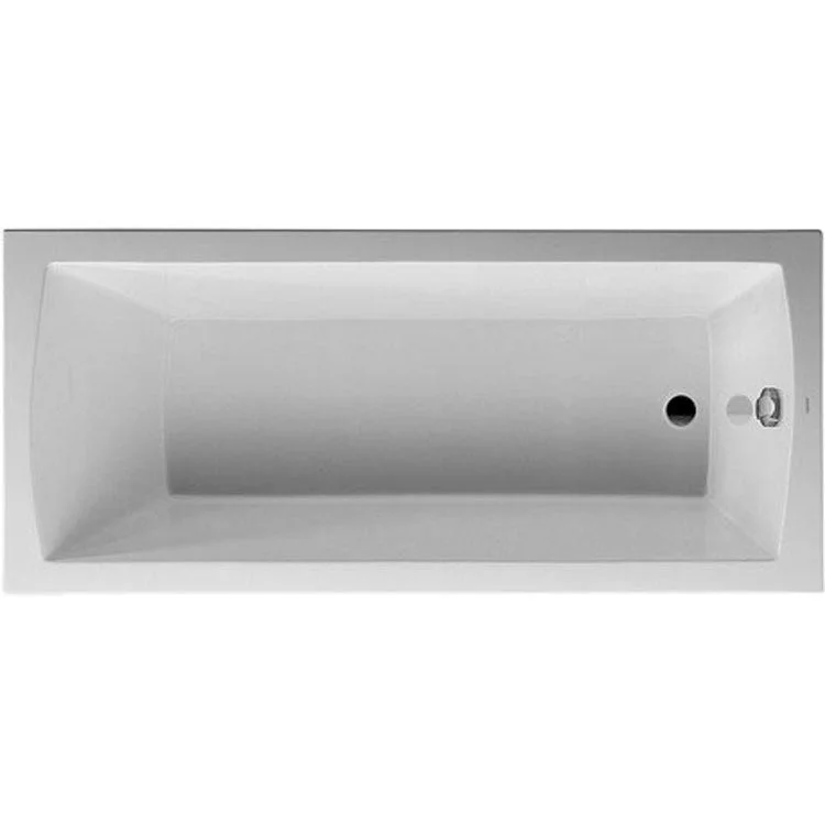 Soaking Tub Daro 66-7/8 x 30 Inch Drop-In with 1 Backrest Slopes Right Drain White Acrylic Rectangle