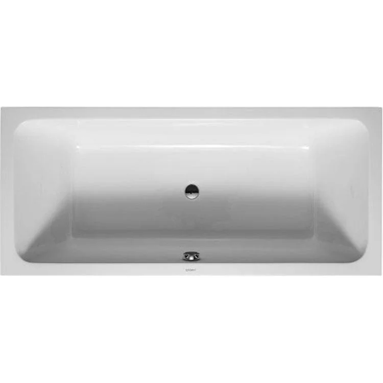 Soaking Tub D-Code Drop-In with 2 Backrest Slopes Center Drain White Acrylic 70-7/8 Inch