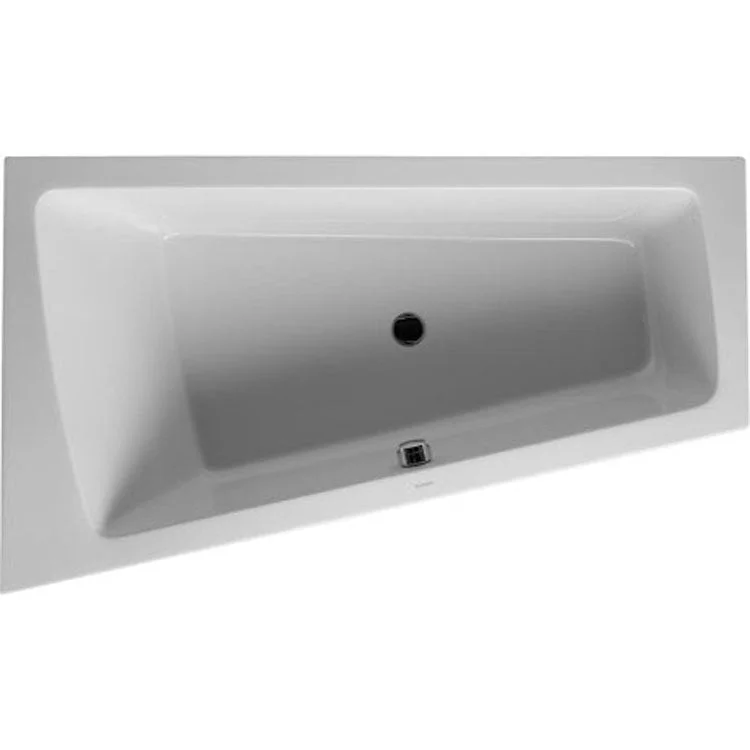 Soaking Tub Paiova 67 x 39-3/8 Inch with 1 Backrest Slope Left Center Drain White Acrylic