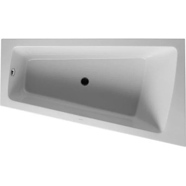 Soaking Tub Paiova with 1 Backrest Slope Right Center Drain White Acrylic